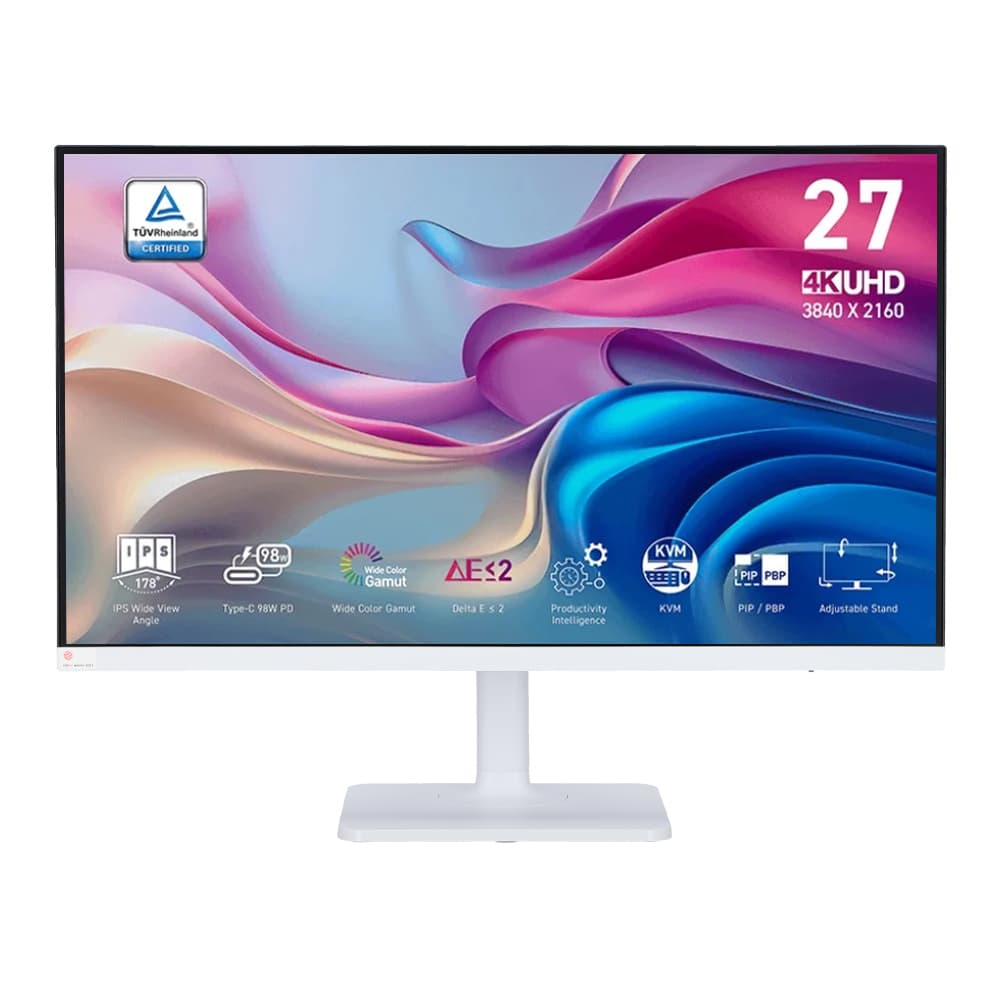 Monitor (จอมอนิเตอร์) MSI Modern MD272UPHW - 27 Inch IPS 4K 60Hz Adaptive Sync USB-C