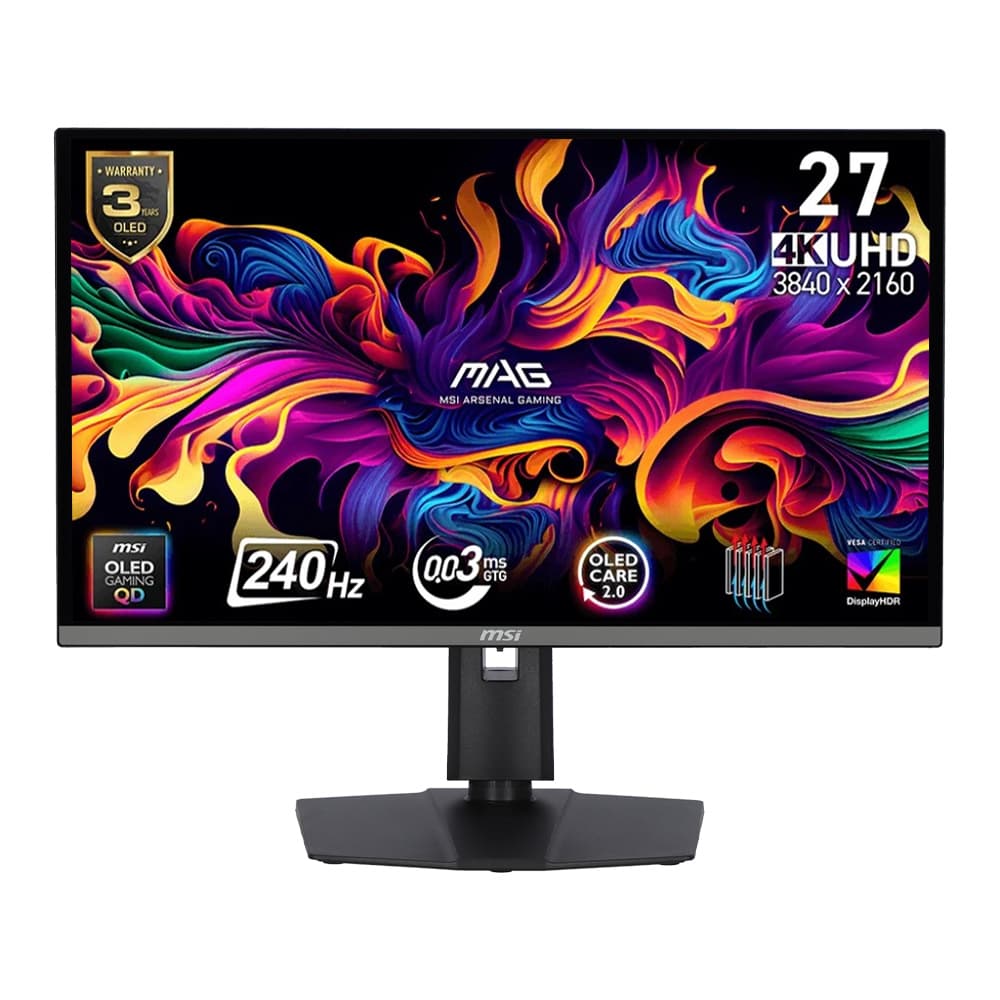 Monitor (จอมอนิเตอร์) MSI MAG 272UP QD-OLED X24 - 26.5 Inch QD-OLED 4K 240Hz Adaptive Sync USB-C